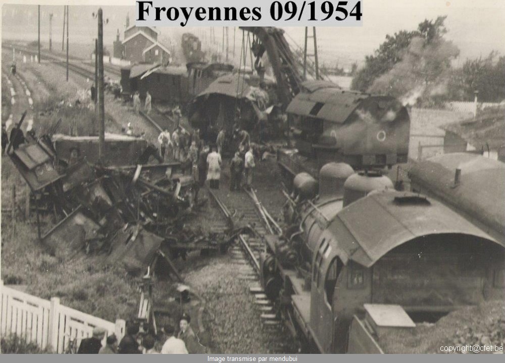 cfet sncb gare tournai accident train froyennes 1954