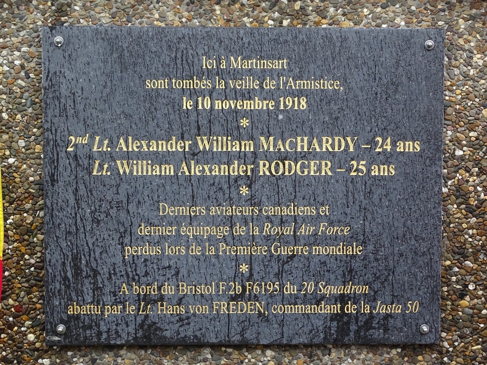 Thomas Mc Hardy plaque commémoration 2018