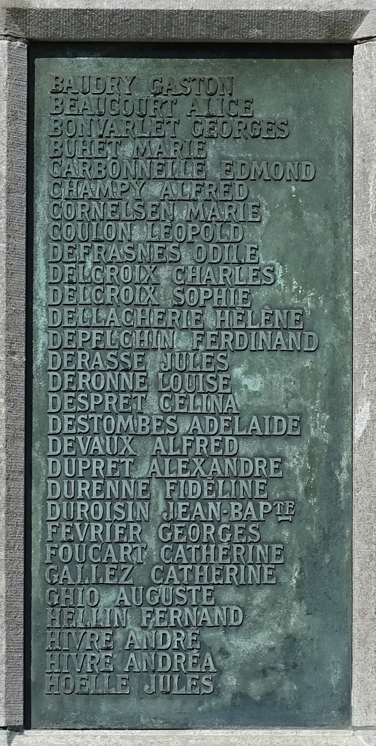 monument aux morts tournai panneau arriere