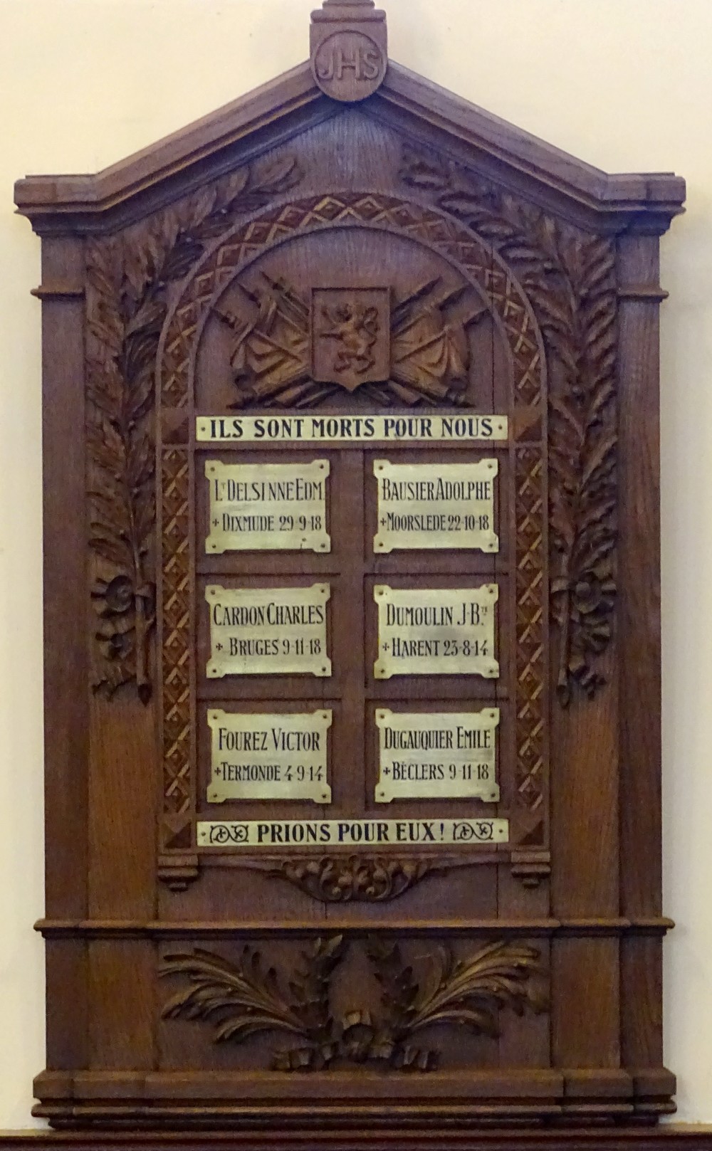 plaque commemorative eglise beclers