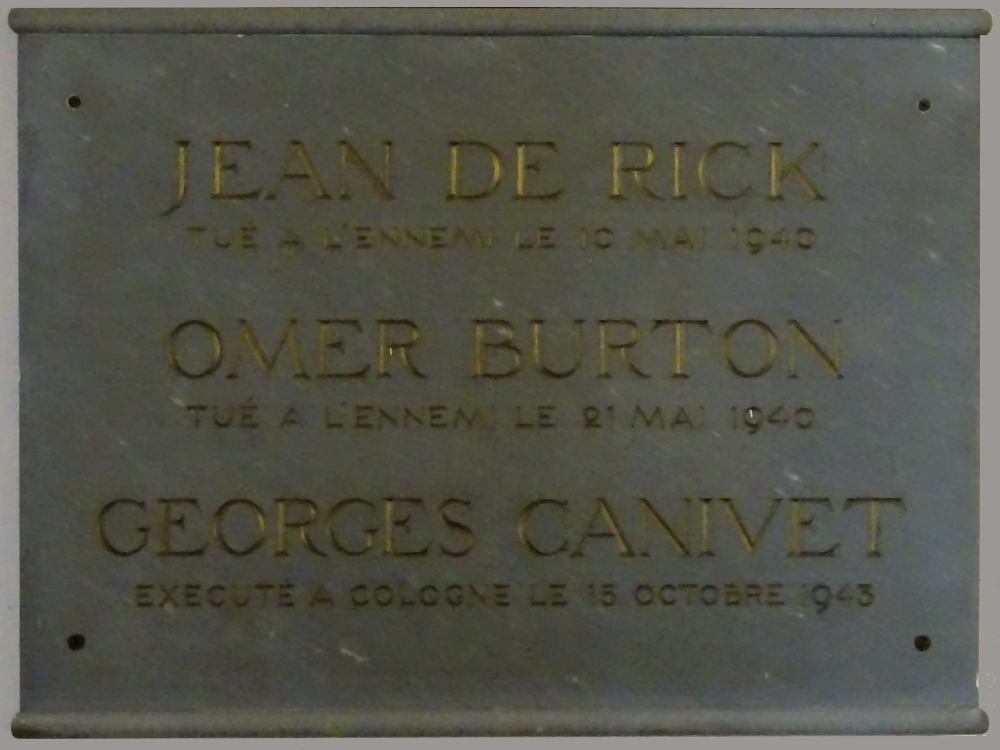 plaque commemorative de rick, burton, canivet