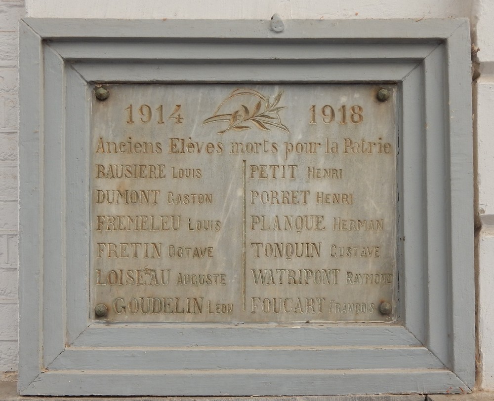 plaque commemorative ecole marvis