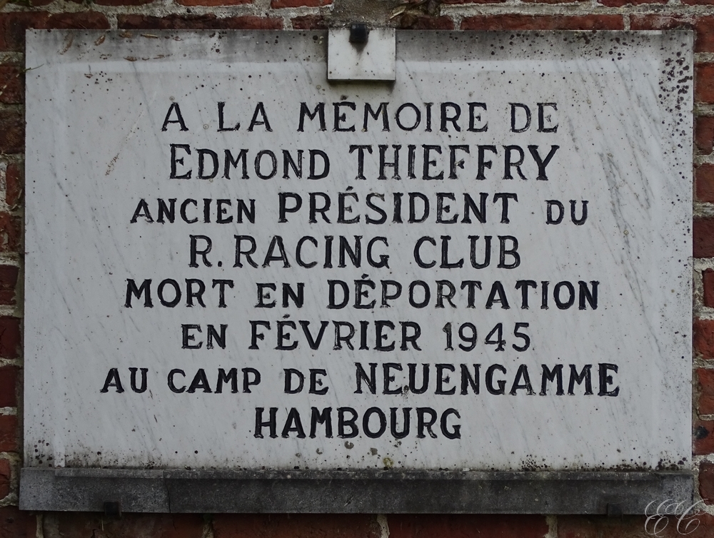plaque commemorative racing de tournai edmond tieffry