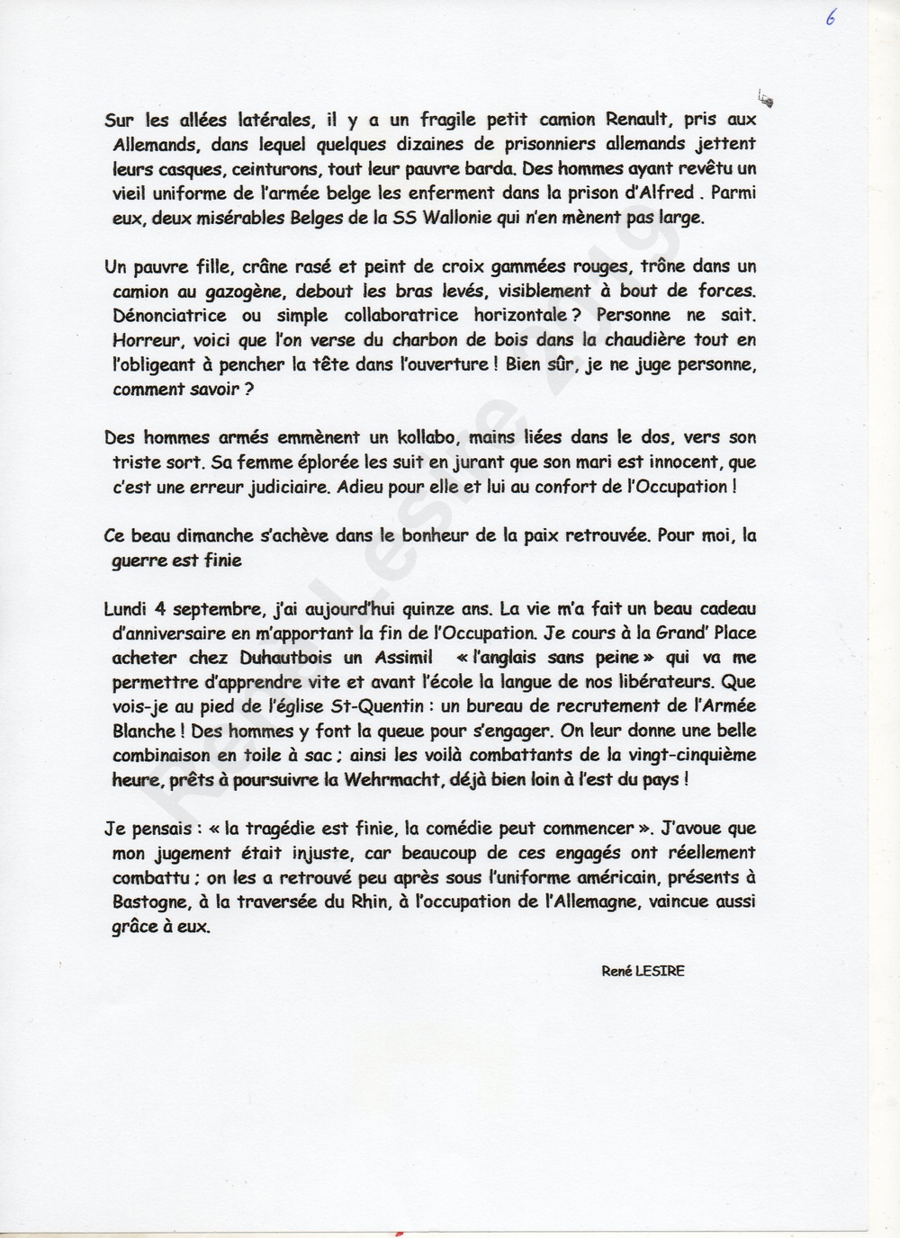 Texte liberation 1944 Renè Lesire