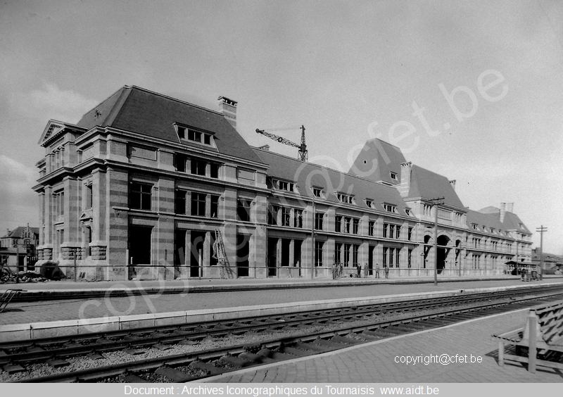 cfet sncb gare tournai train travaux en gare 1954